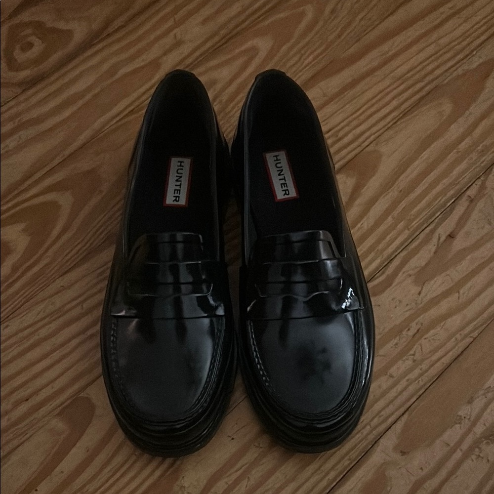Hunter Rainproof Black Loafers